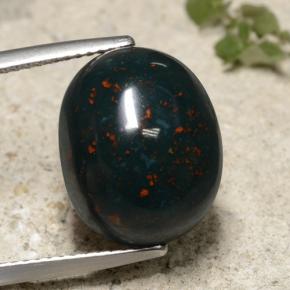 12,57 ctw natürlicher grüner Blutstein, Oval Schliff, Lichtundurchlässig