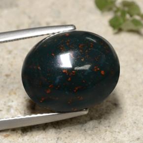 12,57 ctw natürlicher grüner Blutstein, Oval Schliff, Lichtundurchlässig