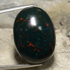 9,17 ctw natürlicher Grün gefleckt Blutstein, Oval Schliff, Lichtundurchlässig