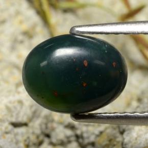1,80 ctw natürlicher grüner Blutstein, Oval Schliff, Lichtundurchlässig