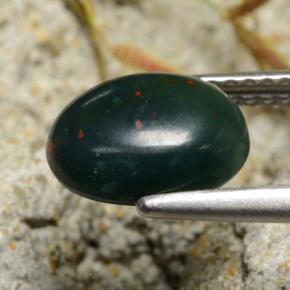 1,80 ctw natürlicher grüner Blutstein, Oval Schliff, Lichtundurchlässig