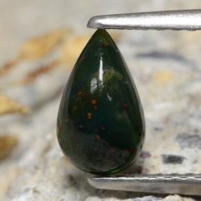 0,83 ctw natürlicher grüner Blutstein, Birnenform, Lichtundurchlässig