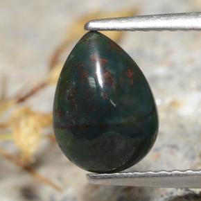 1,26 ctw natürlicher grüner Blutstein, Birnenform, Lichtundurchlässig