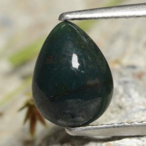 1,45 ctw natürlicher grüner Blutstein, Birnenform, Lichtundurchlässig