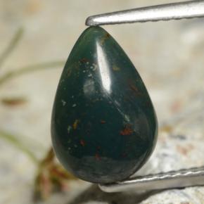 1,92 ctw natürlicher grüner Blutstein, Birnenform, Lichtundurchlässig