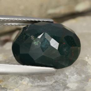7,64 ctw natürlicher grüner Blutstein, Oval Schliff, Lichtundurchlässig
