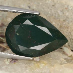 10,25 ctw natürlicher grüner Blutstein, Birnenform, Lichtundurchlässig