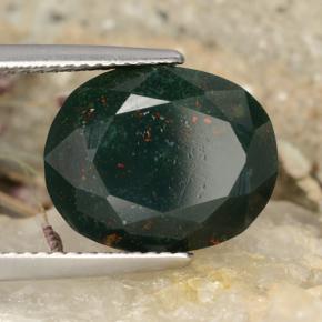8,22 ctw natürlicher grüner Blutstein, Oval Schliff, Lichtundurchlässig