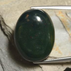 42,77 ctw natürlicher grüner Blutstein, Oval Schliff, Lichtundurchlässig
