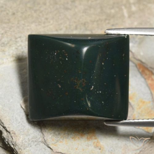 19.16ct Natürlicher tiefgrün Blutstein, Baguette, Lichtundurchlässig