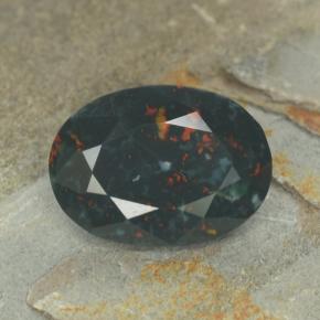 9,17 ctw natürlicher Grün gefleckt Blutstein, Oval Schliff, Lichtundurchlässig