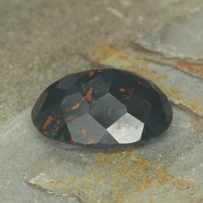 9,17 ctw natürlicher Grün gefleckt Blutstein, Oval Schliff, Lichtundurchlässig