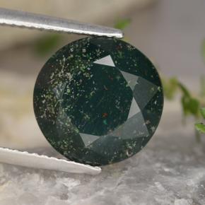 5,41 ctw natürlicher grüner Blutstein, Rundschliff, Lichtundurchlässig