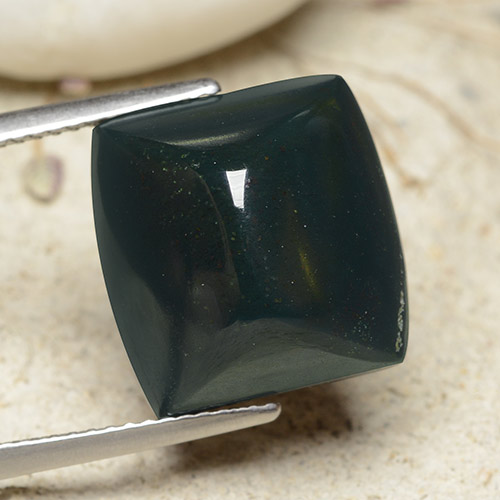 9,17 ctw natürlicher Vielfarbig-grün Blutstein, Kissenschliff, Lichtundurchlässig