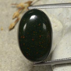 17,32 ctw natürlicher grüner Blutstein, Oval Schliff, Lichtundurchlässig
