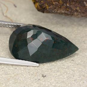 9,17 ctw natürlicher Waldgrün Blutstein, Birnenform, Lichtundurchlässig