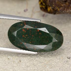 12,15 ctw natürlicher grüner Blutstein, Oval Schliff, Lichtundurchlässig