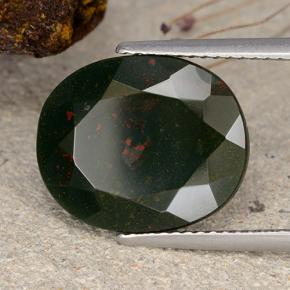 8,28 ctw natürlicher grüner Blutstein, Oval Schliff, Lichtundurchlässig