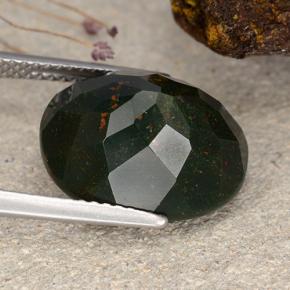 8,28 ctw natürlicher grüner Blutstein, Oval Schliff, Lichtundurchlässig