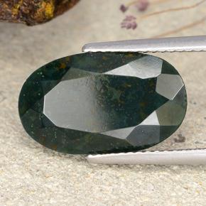 7,73 ctw natürlicher grüner Blutstein, Oval Schliff, Lichtundurchlässig