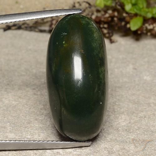 21.80ct Natürlicher Grün mit Rot Blutstein, Oval, Lichtundurchlässig