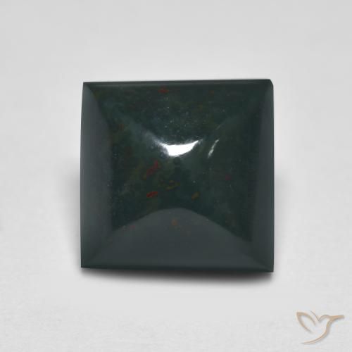 6.05ct Natürlicher dunkelgrün Blutstein, Quadrat, Lichtundurchlässig