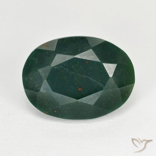 8.39ct Natürlicher dunkelgrün Blutstein, Oval, Lichtundurchlässig