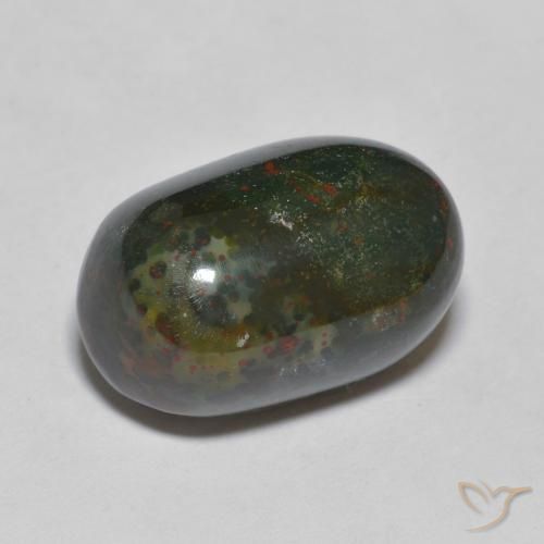 10.90ct Natürlicher tiefgrün Blutstein, Oval, Lichtundurchlässig
