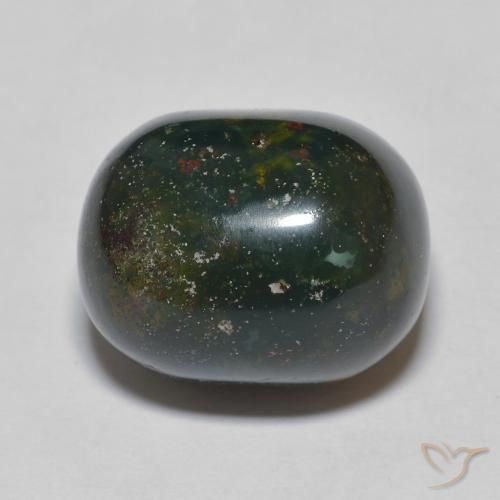 15.81ct Natürlicher Waldgrün Blutstein, Oval, Lichtundurchlässig