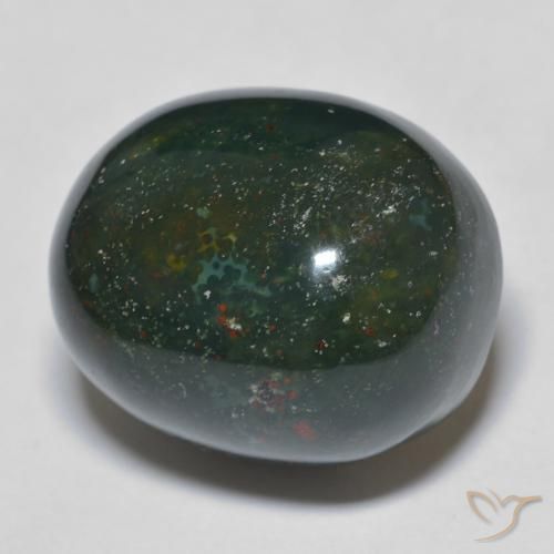 24.76ct Natürlicher dunkelgrün Blutstein, Oval, Lichtundurchlässig