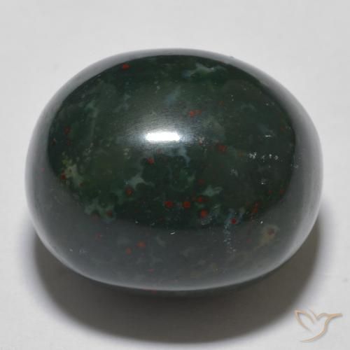 15.30ct Natürlicher Waldgrün Blutstein, Oval, Lichtundurchlässig
