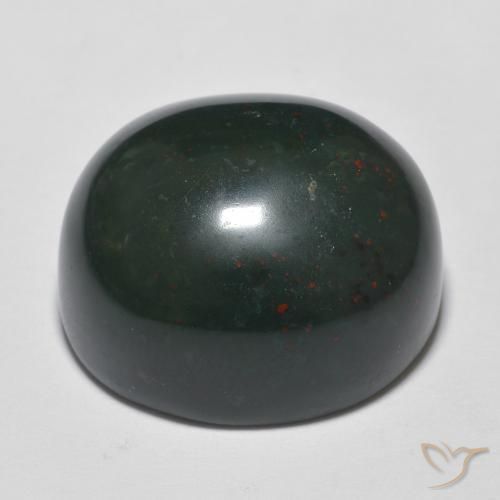 9,17 ctw natürlicher dunkelgrün Blutstein, Oval, Lichtundurchlässig