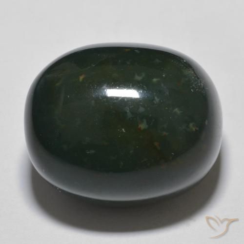 28.21ct Natürlicher Waldgrün Blutstein, Oval, Lichtundurchlässig