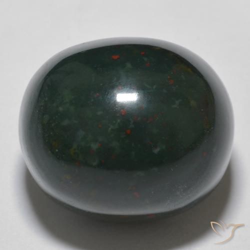 19.31ct Natürlicher dunkelgrün Blutstein, Oval, Lichtundurchlässig