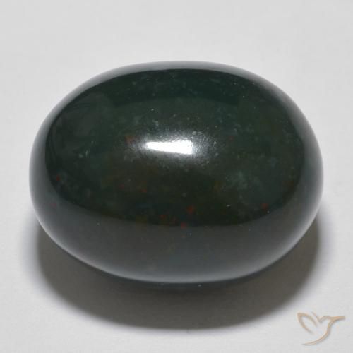 17.11ct Natürlicher Waldgrün Blutstein, Oval, Lichtundurchlässig