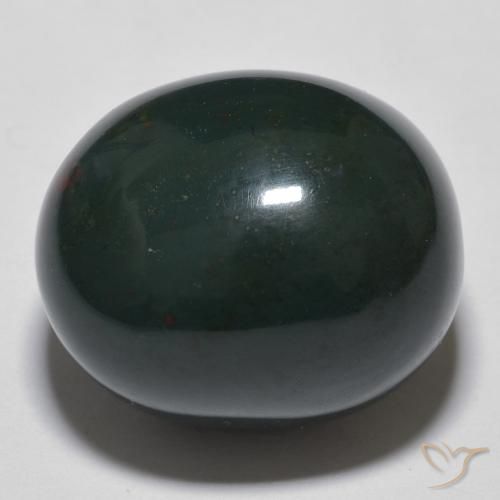 19.10ct Natürlicher dunkelgrün Blutstein, Oval, Lichtundurchlässig