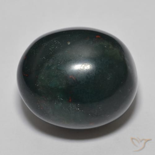31.10ct Natürlicher dunkelgrün Blutstein, Oval, Lichtundurchlässig