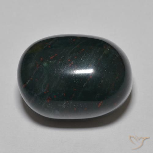 25.05ct Natürlicher Bläulich-grün Blutstein, Oval, Lichtundurchlässig