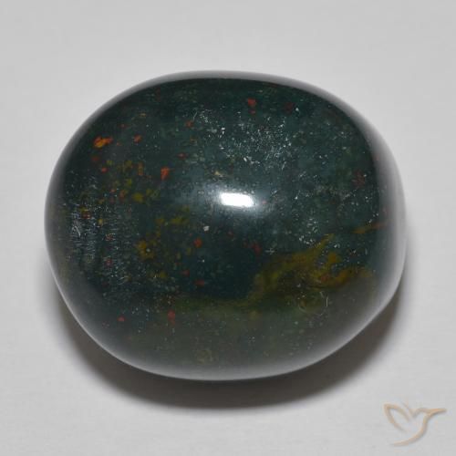 33.71ct Natürlicher Bläulich-grün Blutstein, Oval, Lichtundurchlässig
