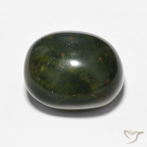 13.69ct Natürlicher Mittelgrün Blutstein, Oval, Lichtundurchlässig