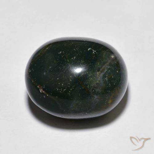 12.81ct Natürlicher tiefgrün Blutstein, Oval, Lichtundurchlässig