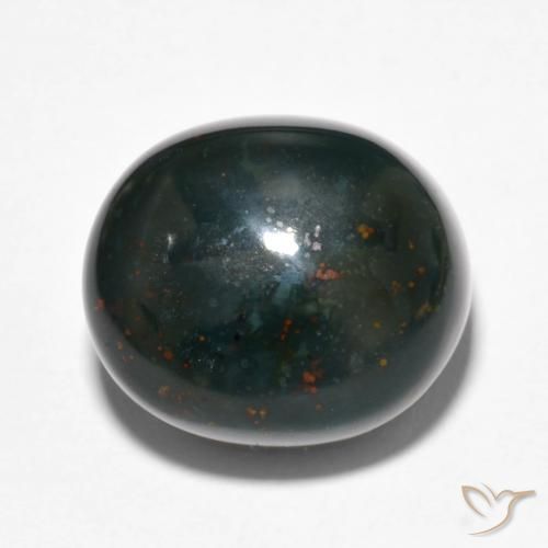 15.81ct Natürlicher tiefgrün Blutstein, Oval, Lichtundurchlässig