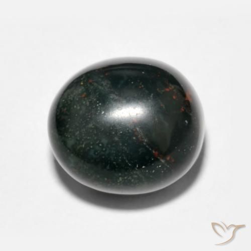 7.15ct Natürlicher dunkelgrün Blutstein, Oval, Lichtundurchlässig