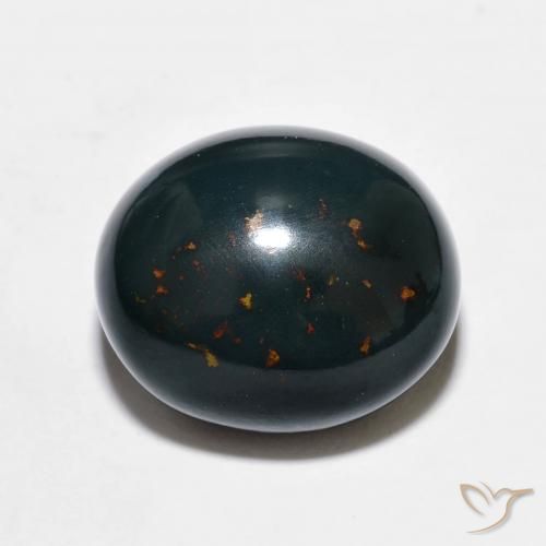 8.78ct Natürlicher dunkelgrün Blutstein, Oval, Lichtundurchlässig