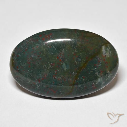 29.91ct Natürlicher Grün und Rot Blutstein, Oval, Lichtundurchlässig