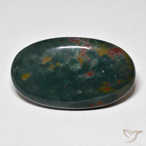 27.27ct Natürlicher Waldgrün Blutstein, Oval, Lichtundurchlässig