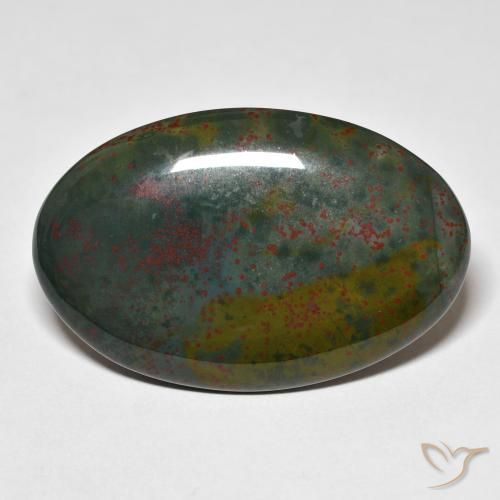 29.70ct Natürlicher Grün und Rot Blutstein, Oval, Lichtundurchlässig