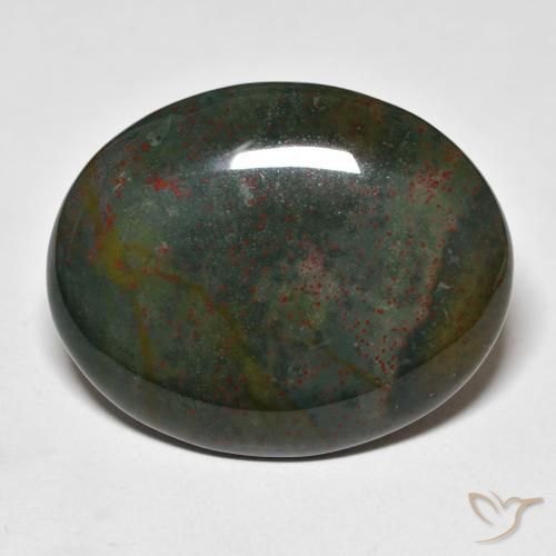 36.25ct Natürlicher Grün und Rot Blutstein, Oval, Lichtundurchlässig
