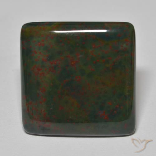 27.72ct Natürlicher Grün und Rot Blutstein, Quadrat, Lichtundurchlässig