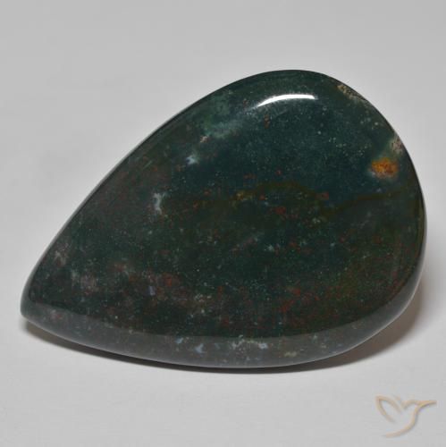 67.25ct Natürlicher Waldgrün Blutstein, Birnenform, Lichtundurchlässig